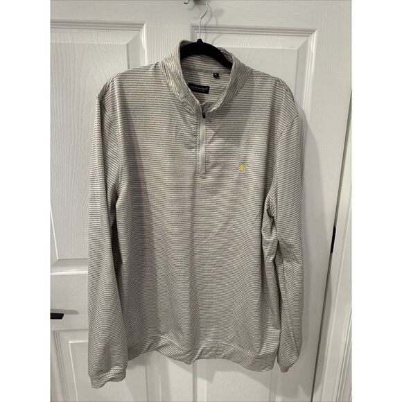 Simply Southern Mens size XL 1/4 Zip Pullover GOLF Gray  Striped Preppy classic - Picture 1 of 6